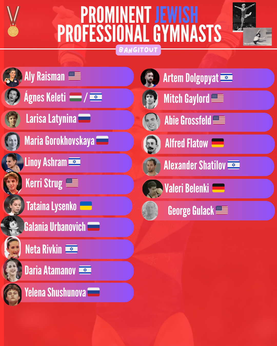 Prominent Jewish Pro Gymnasts