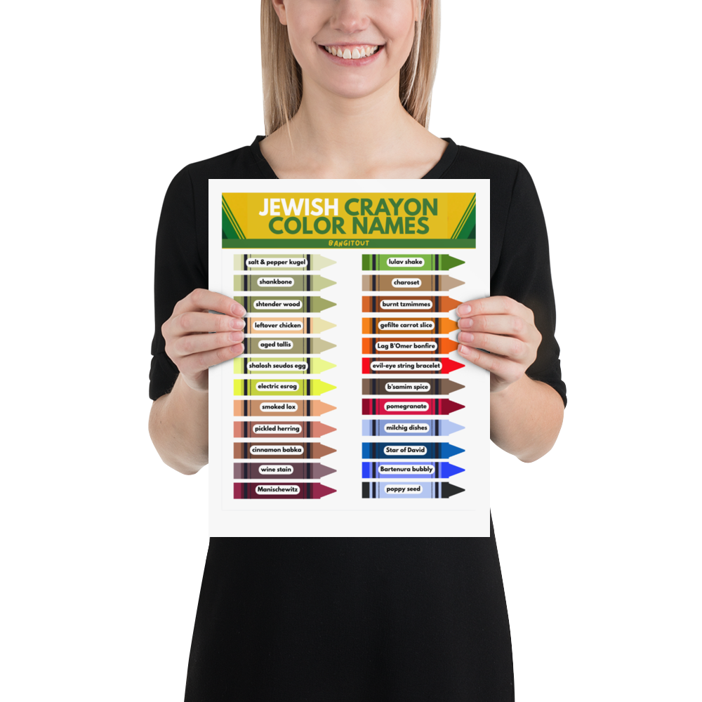 Jewish Crayon Colors Poster