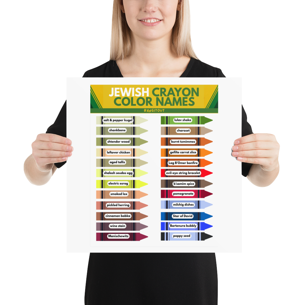 Jewish Crayon Colors Poster