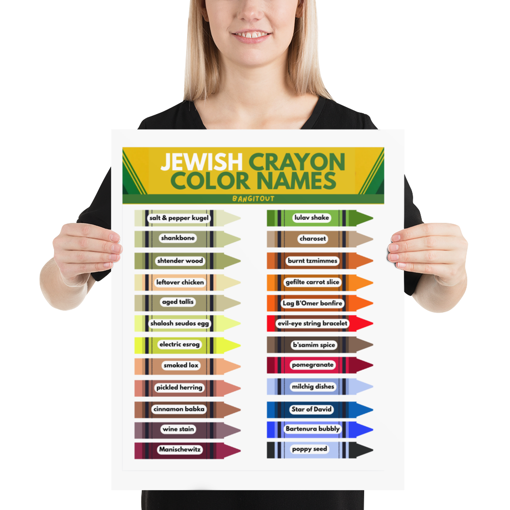 Jewish Crayon Colors Poster