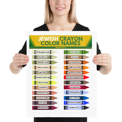 Jewish Crayon Colors Poster
