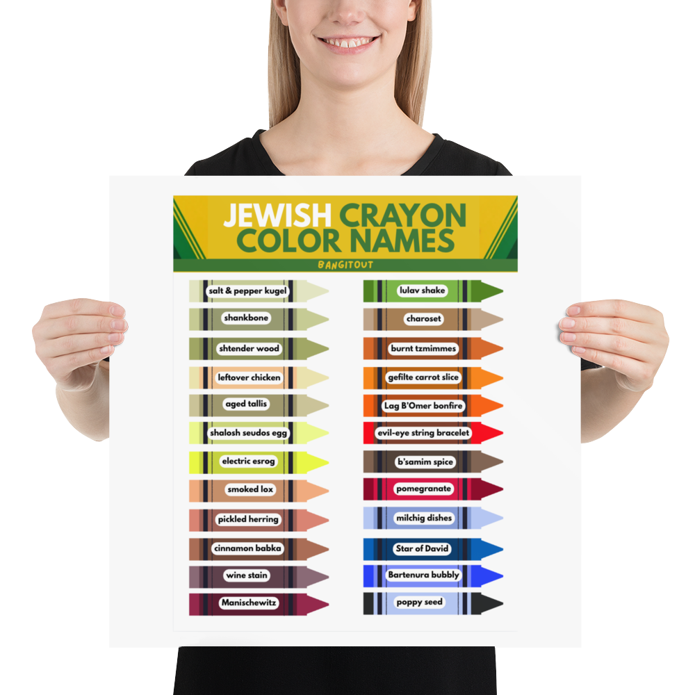 Jewish Crayon Colors Poster