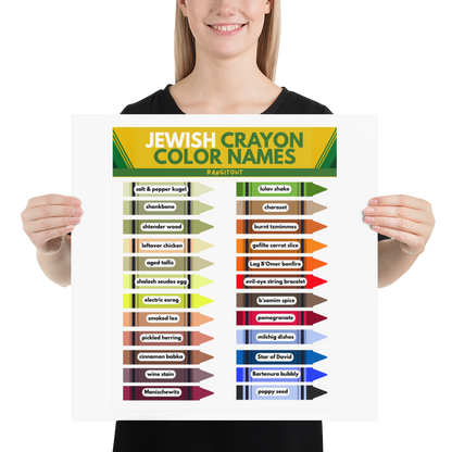 Jewish Crayon Colors Poster