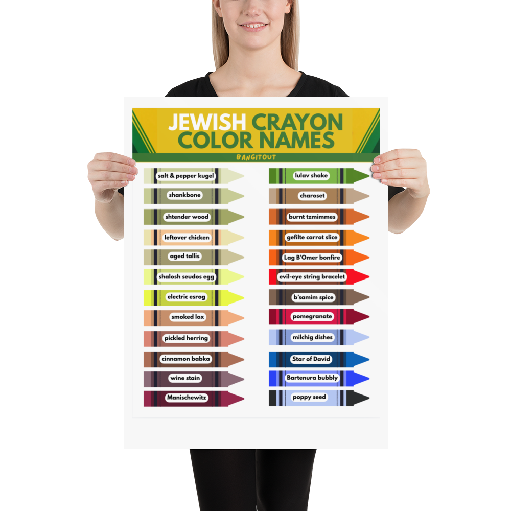 Jewish Crayon Colors Poster