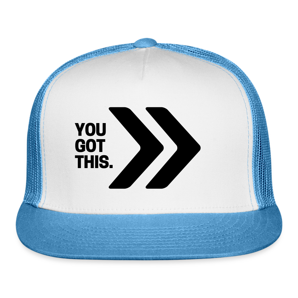 You Got This Chevron Trucker Cap - white/blue