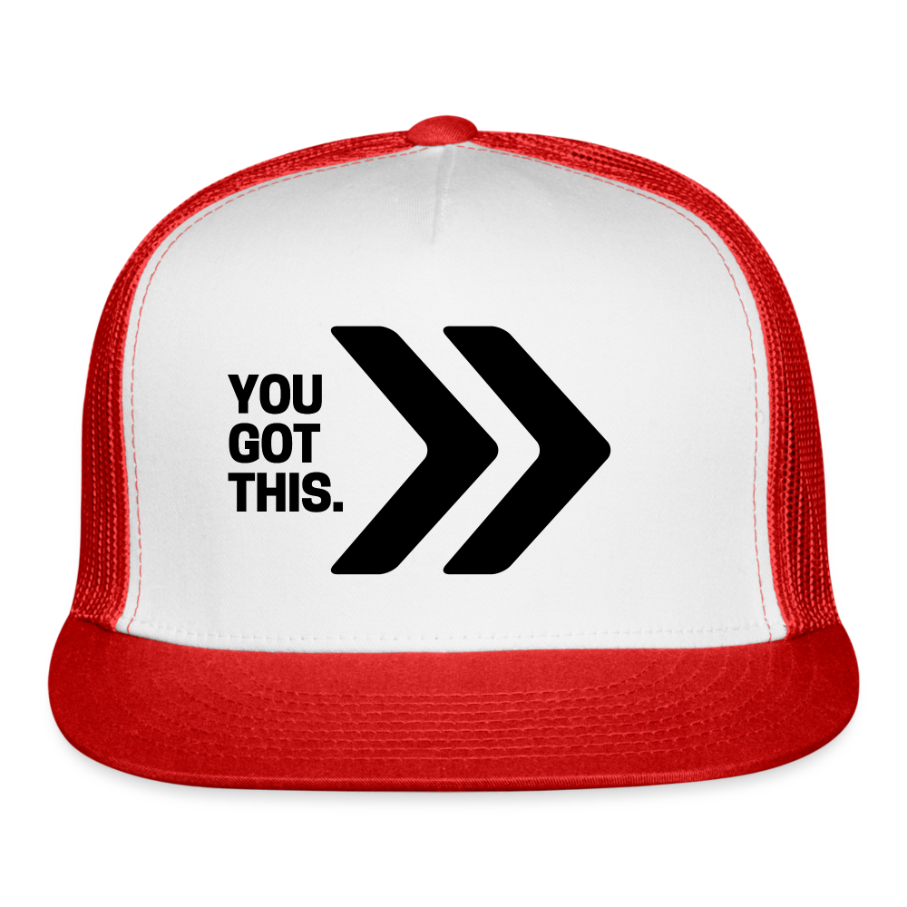 You Got This Chevron Trucker Cap - white/red