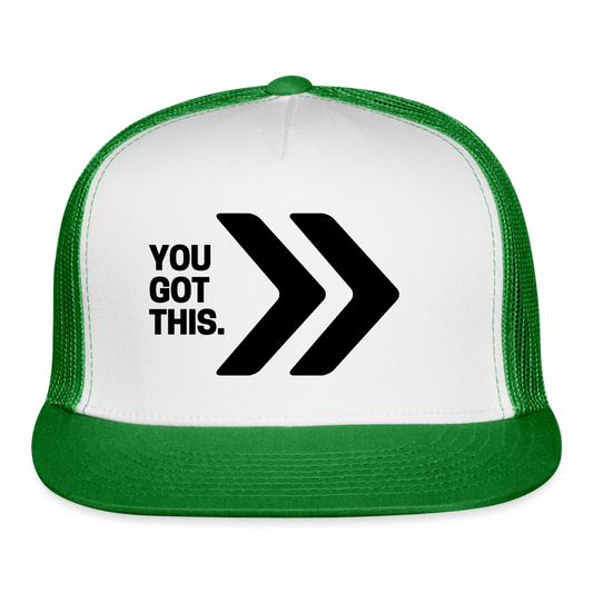 You Got This Chevron Trucker Cap - white/kelly green