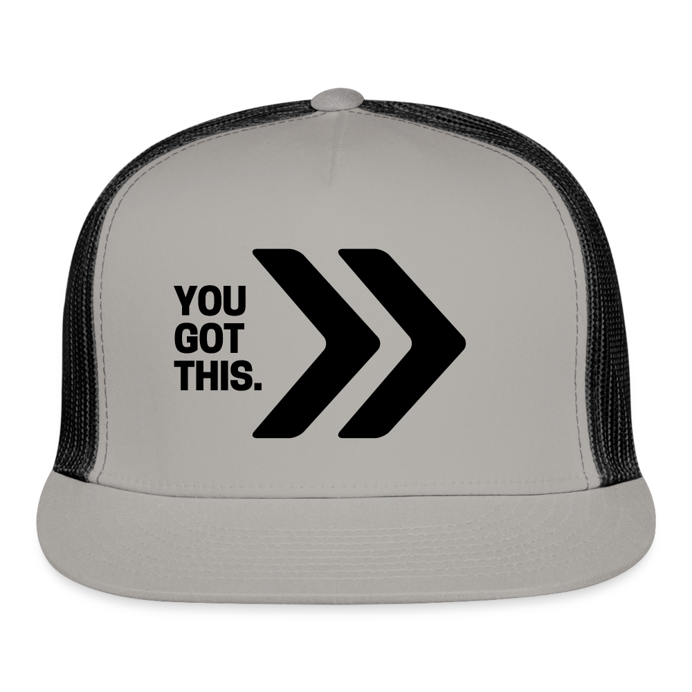 You Got This Chevron Trucker Cap - gray/black